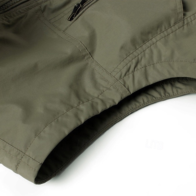 Men's Hiking Vest Sleeveless Vest Outdoor Comfortable Breathable Pocket Nylon Black Army Green Navy Blue Hunting Fishing Climbing3