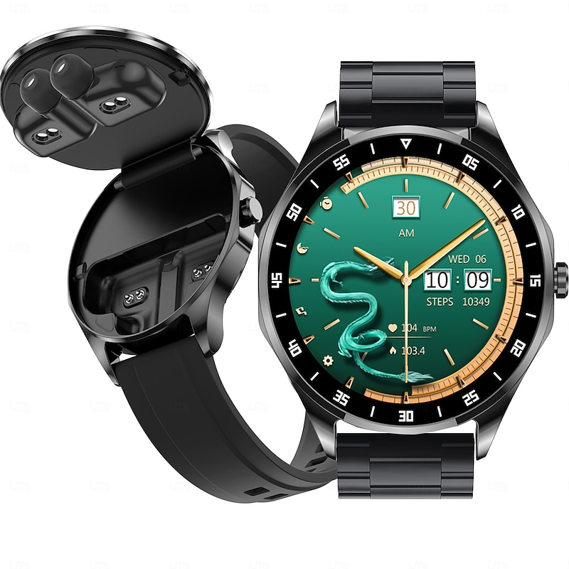 2024 Men's TWS 2-in-1 Bluetooth Earphones Smart Watch Bluetooth Call  Sports  Health Monitoring Women SmartWatches