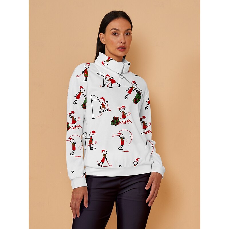 Women's Golf Pullover Sweatshirt White Long Sleeve Top Ladies Golf Attire Clothes Outfits Wear Apparel4