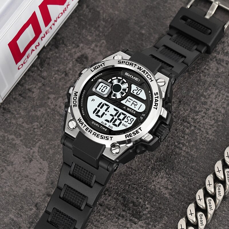 SKMEI Army Watch Mens Sports Digital Watches Fashion Luminous Waterproof Clock Military Electronic Wristwatches2