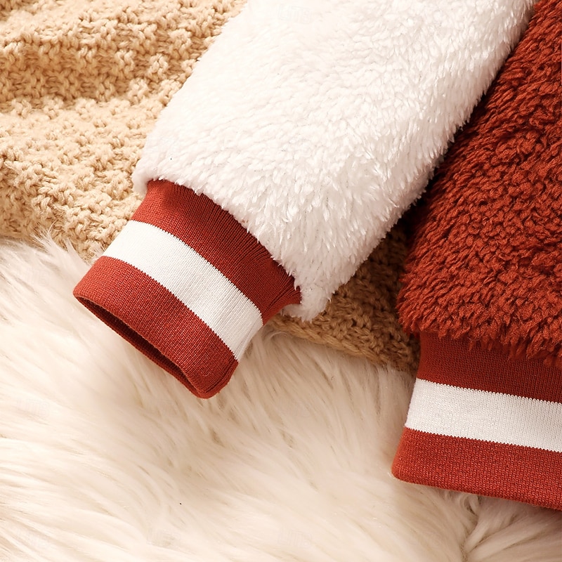 2 Pieces Toddler Boys Hoodie & Sweatpants Set Outfit Letter Long Sleeve Patchwork Set School Fashion Daily Fall Winter 4-7 Years Brown4