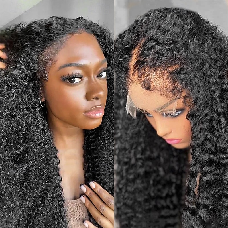 Brazilian Hair 13x4 Lace Front Wig Human Hair 4C-Curly Wave Natural Wig 150% Density 14-30Inch with Baby Hair