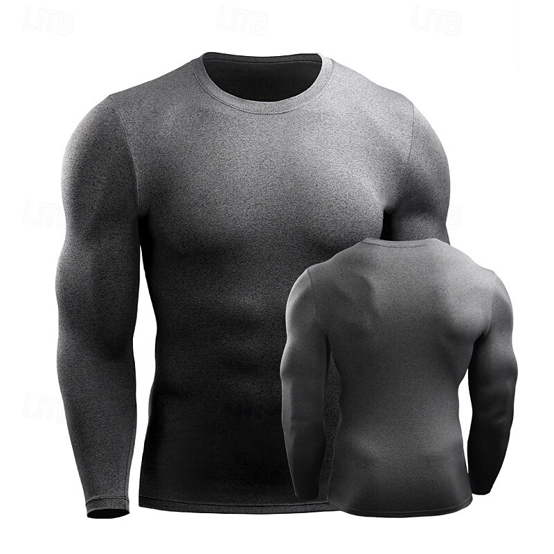 Men's Running T-Shirt Long Sleeve Tee Tshirt Casual Athleisure Fall Solid Colored Quick Dry Breathable Gym Workout Walking Jogging Sportswear Activewear Fluorescence+Green Black White3