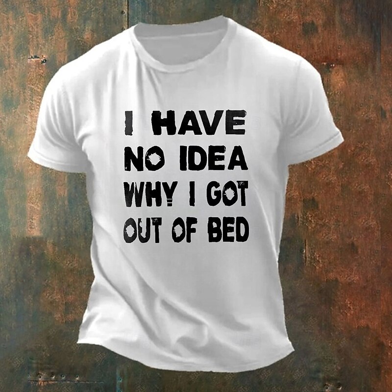 Men's Letter Printed Funny T Shirt Tee Top 100% Cotton Short Sleeve Graphic Shirt Black White Red Comfortable Tee Vacation Street Fashion Designer Clothing2