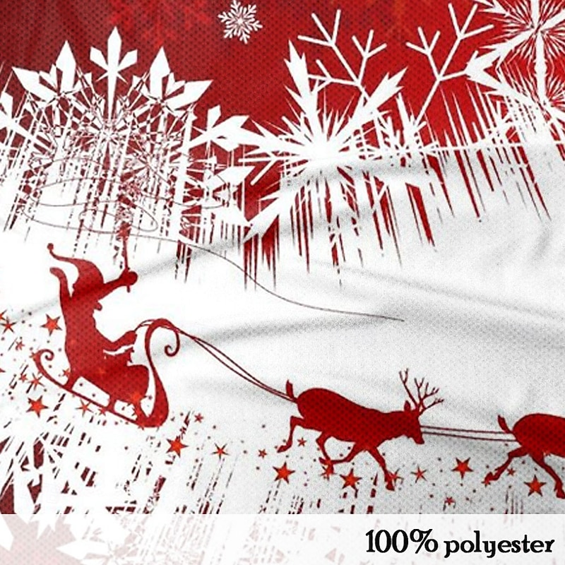 Christmas Men's Santa Claus Deer Polo Shirts Zip Polo Long Sleeve Polo Shirts Collar Casual Dailywear Holiday Festival Zipper Spring Fall & Winter Red3