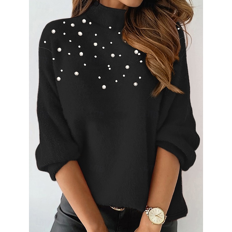 Women's Blouse Pullover Fuzzy High Neck Long Sleeve Comfort Fit Plush Warm Casual Fall Winter 8