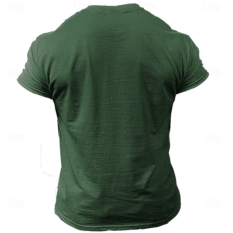 Men's Text Deer T Shirt Short Sleeve T shirt 3D Print Crew Neck Shirt Fashion Athleisure Street Sports Outdoor Daily Blue Brown Green Summer Spring Clothing Apparel S M L XL XXL XXXL2