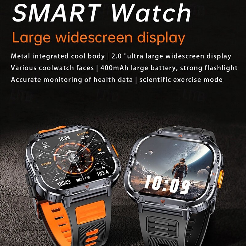 iMosi NX23 Smart Watch 2 inch Smartwatch Fitness Running Watch Bluetooth Pedometer Call Reminder Activity Tracker Compatible with Android iOS Women Men Hands-Free Calls Waterproof Media Control IP683