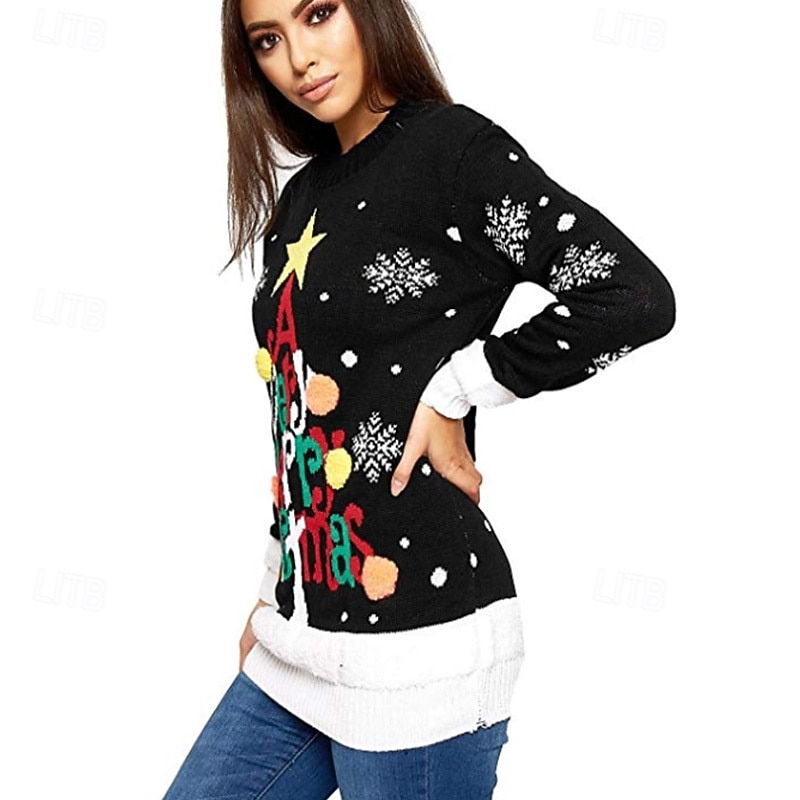 Christmas Trees Merry Christmas Ugly Christmas Sweater Pullover Jumper Women's Christmas Novelty Funny Adults Christmas New Year Christmas Eve Christmas Party Top2
