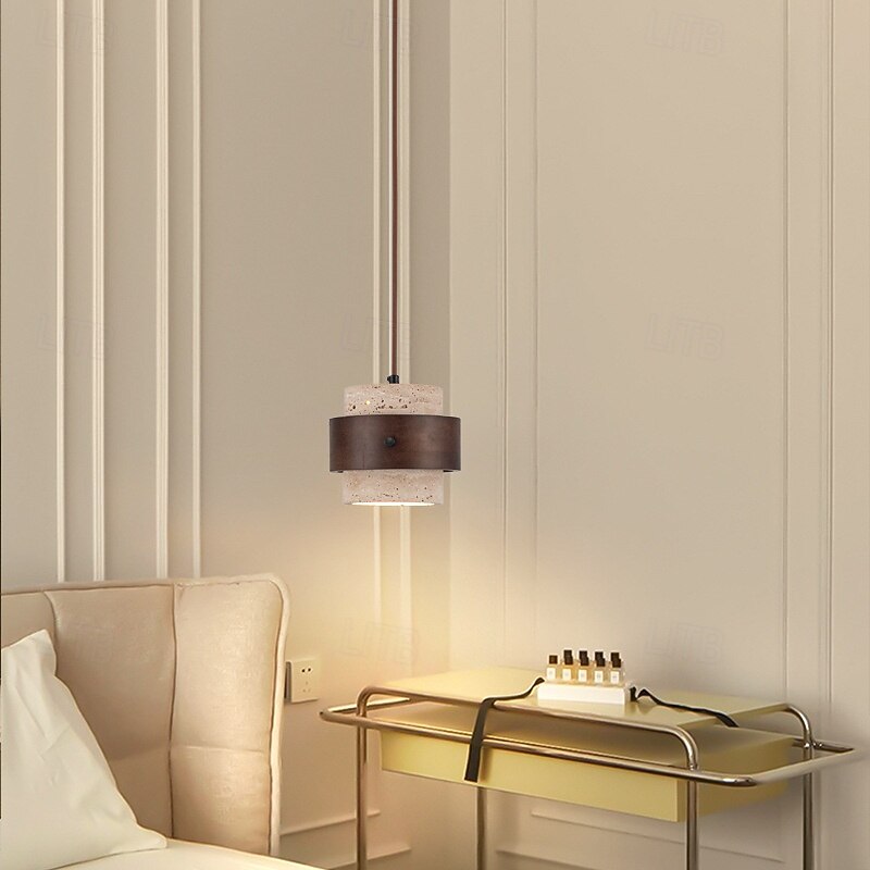 Wabi-sabi Pendent Lamp Bedside Pendant Light Travertine Round Island Light Retro Pendant Light