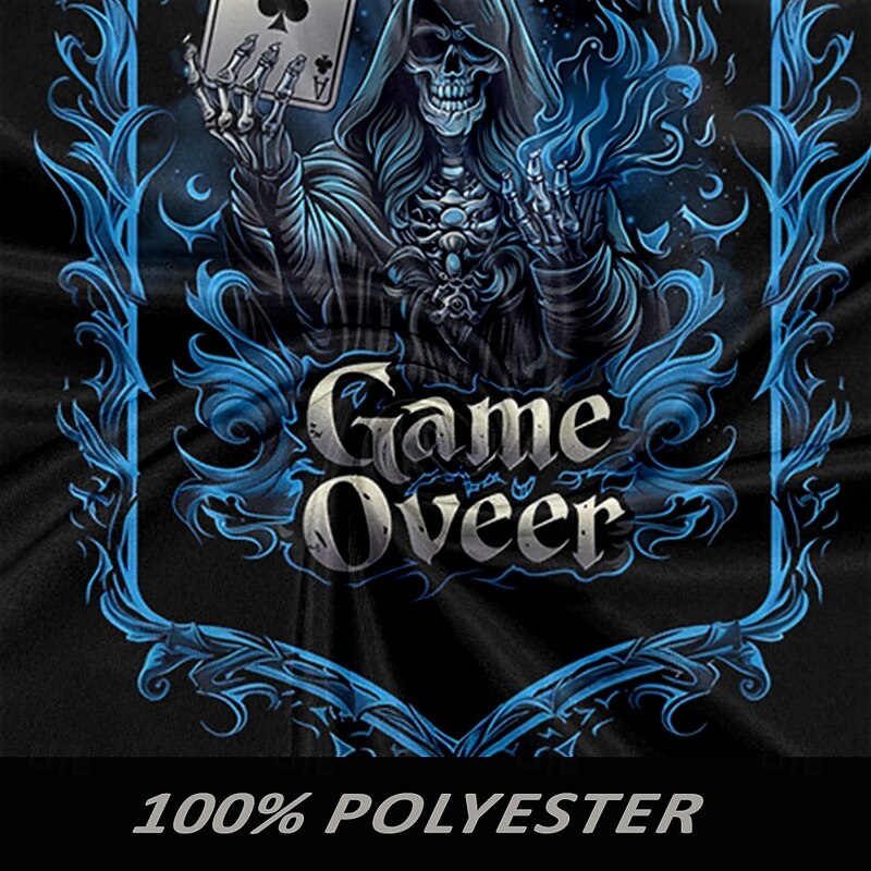 Halloween Men's Cool Skulls Satin Shirt Dress Shirt Button Up Shirt Long Sleeve Fashion Casual Vacation Party Evening Wear Dailywear Summer Spring Fall Collared Shirts 3D Print Black3