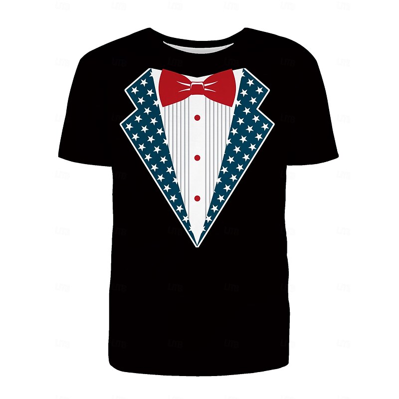 Christmas Tuxedo T-shirt Ugly Christmas Shirt 3D Christmas Graphic Funny For Men's Adults' Christmas Carnival 3D Print Party Festival4