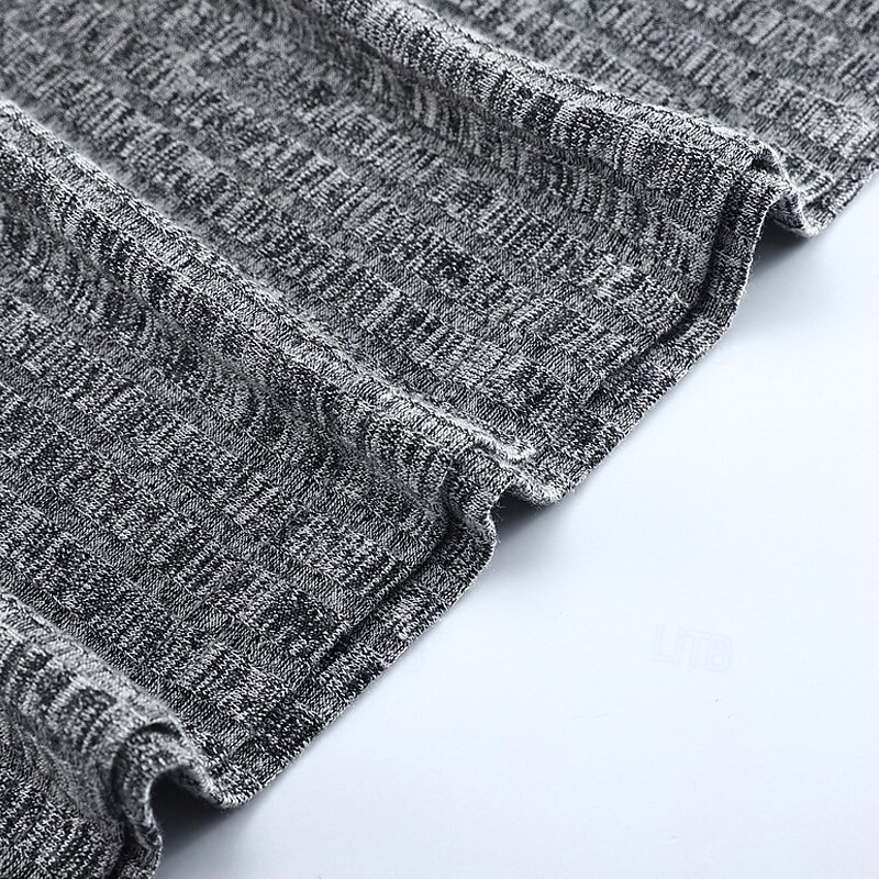 Men's T Shirt Muscle Shirt Ribbed Knit tee Long Sleeve Shirt Long Sleeve Hooded Summer Plain Fashion Streetwear Cool Drawstring Outdoor Daily Going out Dark Grey Top Tee for Men4