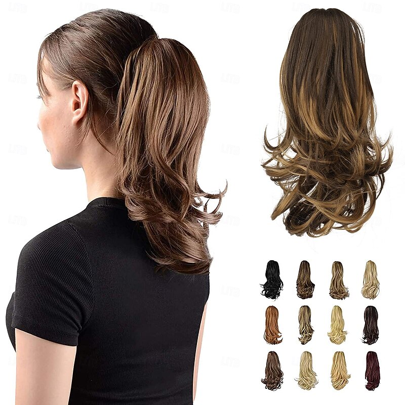 13" Ponytail Extension Long Curly Ponytail Clip in Claw Hair Extension Natural Looking Synthetic Hairpiece for Women2