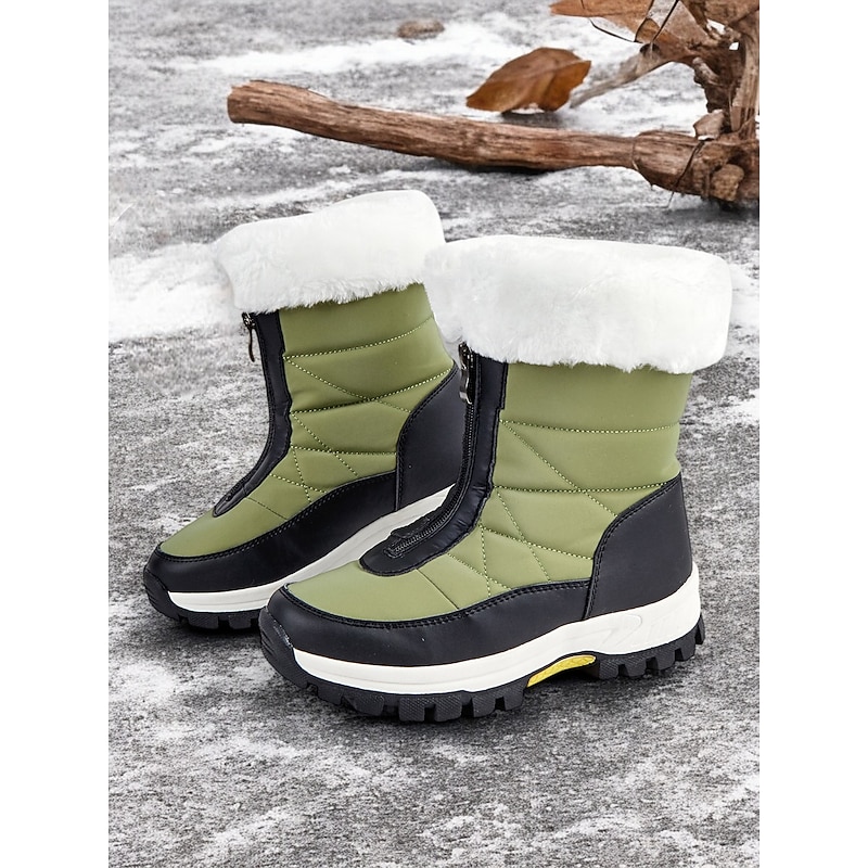 Women's Winter Snow Boots with Faux Fur Lining – Waterproof, Insulated, and Rugged Sole for Cold Weather Outdoor Activities