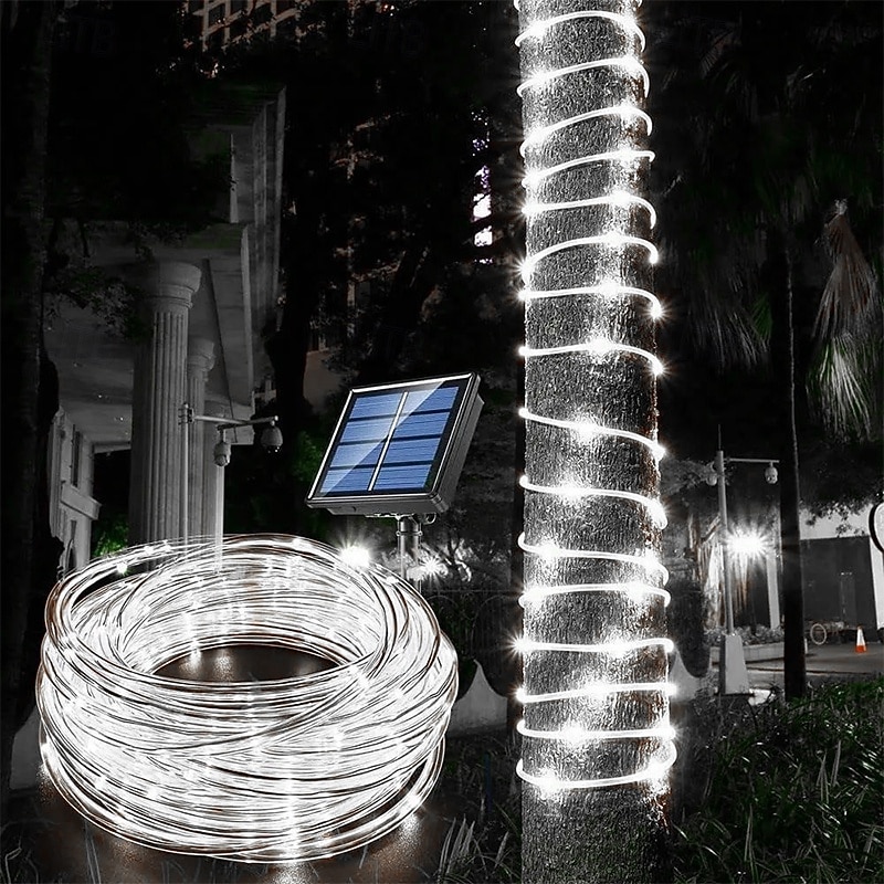 Solar Rope Lights Outdoor Waterproof LED Tube Lights for Christmas Tree, Outdoor Garden, Yard & Pathway Decor 1/2pcs