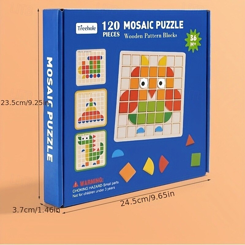 3D Mosaic Puzzles - Multi-colored Multi-shaped Educational Desktop Games Building Blocks Ideal Christmas and Halloween Gifts for Children3