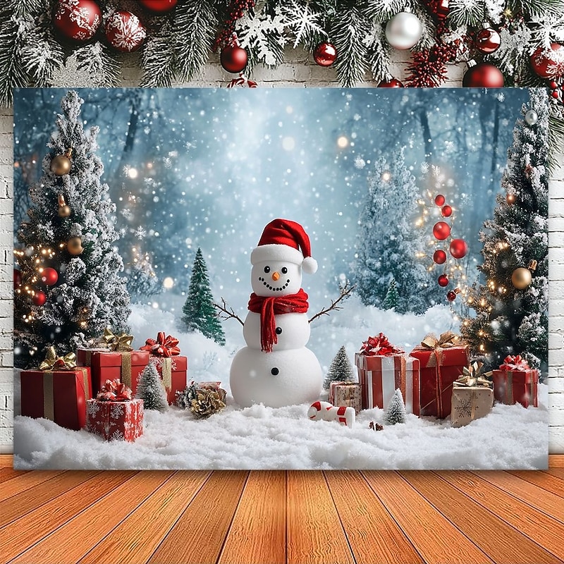Christmas Decorations Snowman Gifts Hanging Tapestry Xmas Wall Art Large Tapestry Mural Decor Photograph Backdrop Blanket Curtain Home Bedroom Living Room Decoration