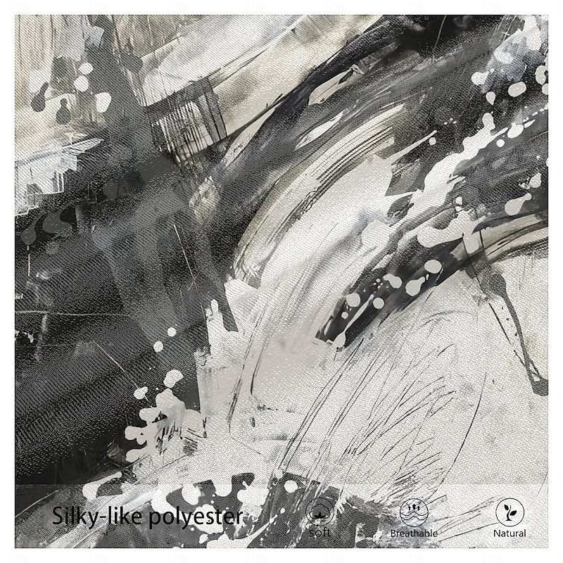 Men's Ink Painting Dress Pants Mid Waist Business Casual Formal Outdoor Dailywear Zipper Pocket Summer Spring Fall 3D Print Black And White3