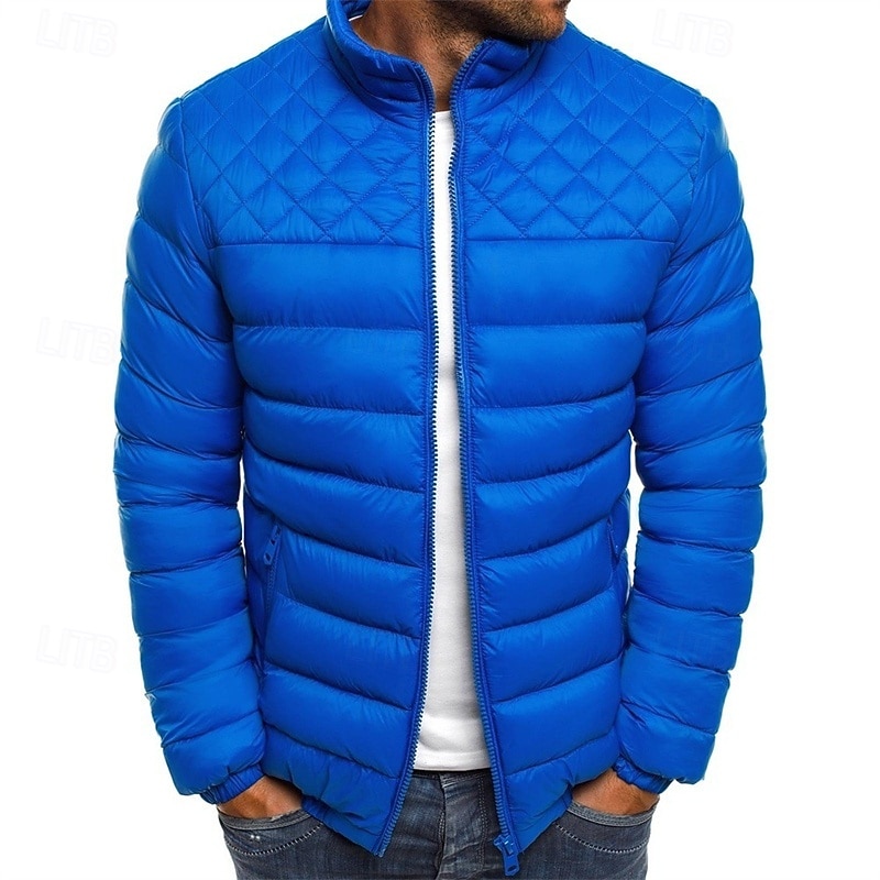 Men's Quilted Jacket Puffer Jacket Puffer Winter Jacket Winter Puffer Coat Winter Outdoor Insulated Packable Lightweight Outerwear Windbreaker Jacket Lightweight Puffer Jacket Full Zip Traveling