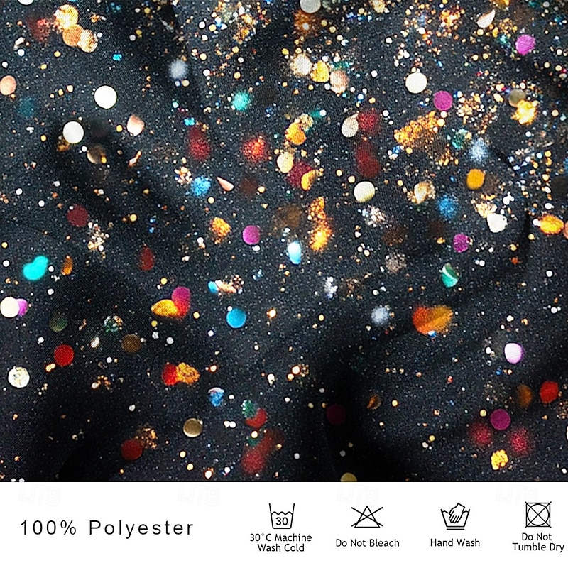 Christmas Men's Polka Dot Shirt Dress Shirt Button Up Shirt Long Sleeve Ugly Fashion Casual Party Evening Wear New Years Eve Shirts Summer Spring Fall Collared Shirts 3D Print Black3