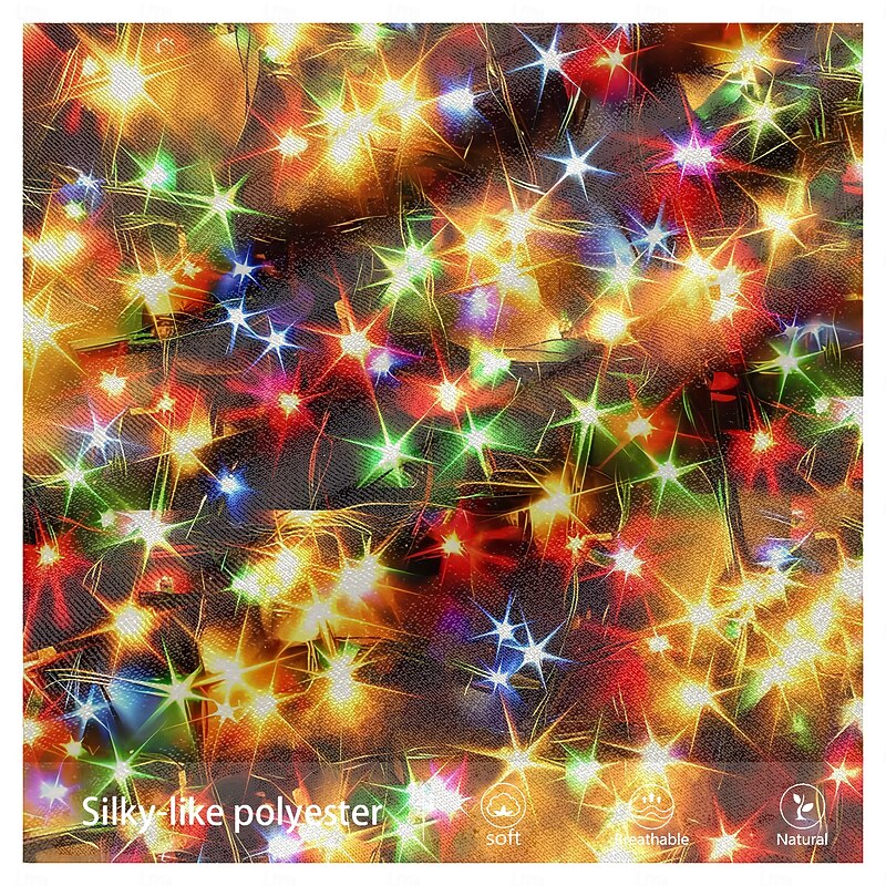 Christmas Men's Sparkly Christmas Light Polo Shirts Golf Polos Shirts Long Sleeve Polo Shirts Collar Casual Vacation Party Evening Wear Dailywear New Year Eve 3D Print Buttons Black3