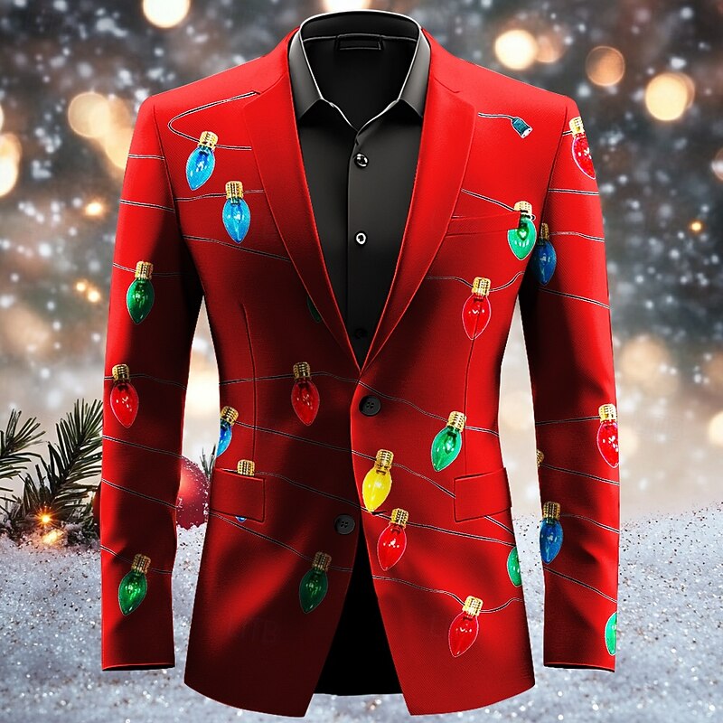 Men's bulb Long Sleeve Turndown Artistic Casual Party Evening Wear Daily Buttons 3D Print Multi Pocket4