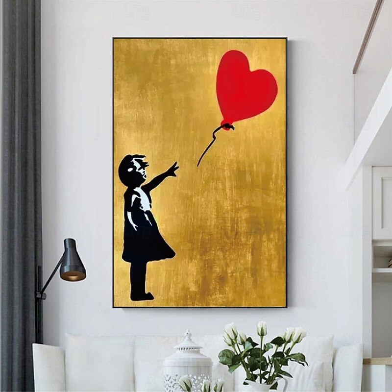 Graffiti art oil painting handmade Cute Love Painting Canvas girl painting Wall Art painted pop art oil painting office wall art decoration painting for bedroom living room decora home chrismas gift