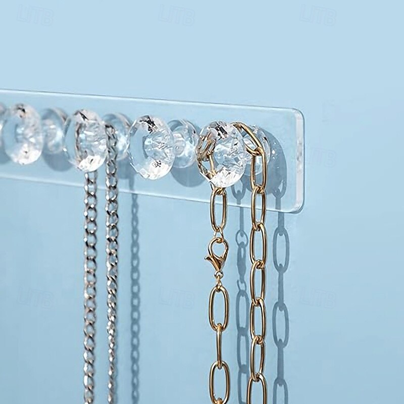 Acrylic Necklace Stand with Elegant Diamond Design, Durable Jewelry Display Holder for Necklaces, Chains & Pendants, Perfect for Showcases, Stores, and Home Organization3