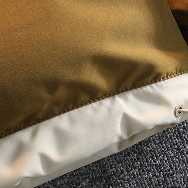 Men's Winter Coat Puffer Jacket Padded Jacket Hoodie Jacket Pocket Daily Vacation Going out Regular Fashion Classic Casual Warm Fall & Winter Color Block Black Light Green Coffee Puffer Jacket4