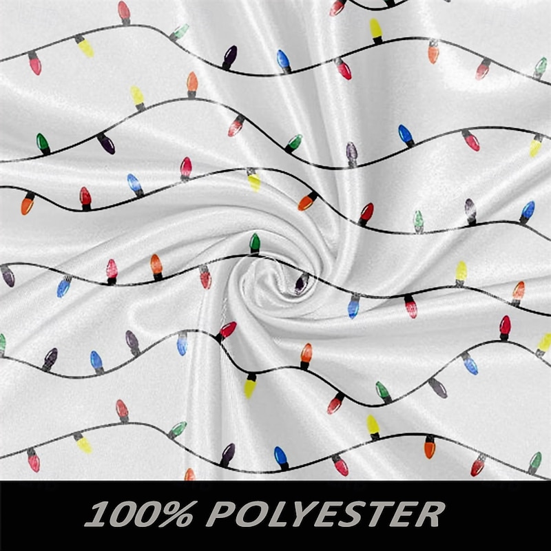 Christmas Men's Lanterns Christmas Light Shirt Dress Shirt Button Up Shirt Long Sleeve Casual Vacation Party Evening Wear Dailywear Summer Spring Fall Collared Shirts 3D Print White3