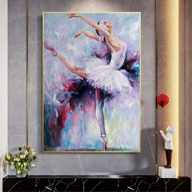 Handmade dancer oil painting Hand Painted ballert girl Oil Painting Wall Modern Abstract Ballerina Abstract Canvas Painting Colorful Wall Art Ballet Paintings Home Decoration2