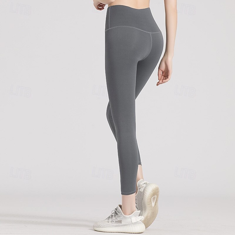 Women's Yoga Pants Fleece Lined Leggings Yoga Leggings Butt Lift Tummy Control High Waist Pilates Gym Workout Yoga Tights Solid Color Light Coffee Black White Fall Winter Sports Activewear Stretchy4