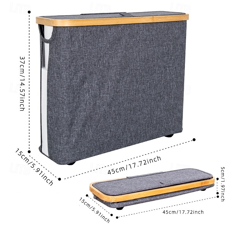 Toilet Paper Basket with Lid Large Capacity Easy to Install Toilet Paper Storage Organizer Multi-purpose Toilet Paper Holder4