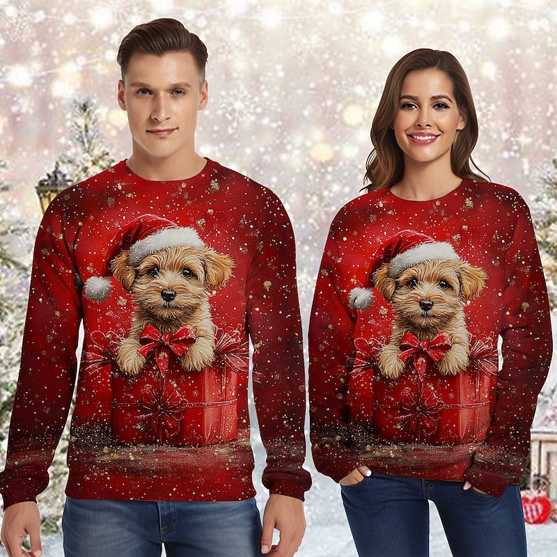 Christmas Santa Claus Pullover Funny Christmas Sweatshirt 3D Print 3D Christmas Graphic For Couple's Men's Women's Adults' Christmas Carnival 3D Print Party Festival