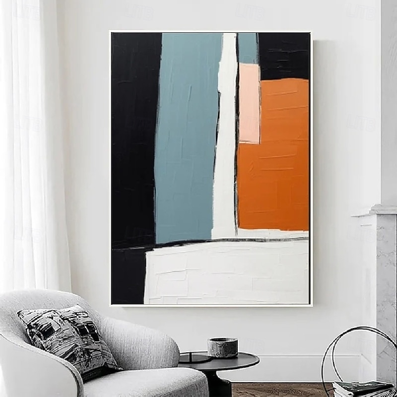 Handmade Abstract Orange Paintings On Canvas handpainted  Rich Textured Acrylic Painting Modern oil painting Wall Art Hand Painted Artwork abstract painting  for Living Room  bedroom art Wall Decor3