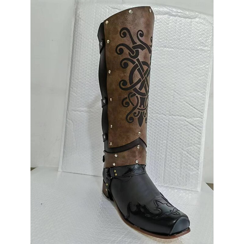 Retro Vintage Medieval Leg Brace Boot Covers Leg Guards Fancy Dress Men's Unisex Viking Masquerade Performance Party Stage Adults' Legguards2