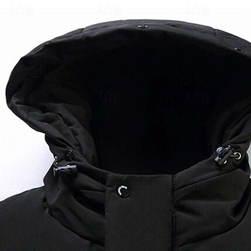 Men's Winter Coat Down Jacket Puffer Jacket Padded Jacket Pocket White Duck Down Vacation Daily Wear Date Long Fashion Casual Comfortable Thermal Warm Fall & Winter Solid / Plain Color Black Brown4