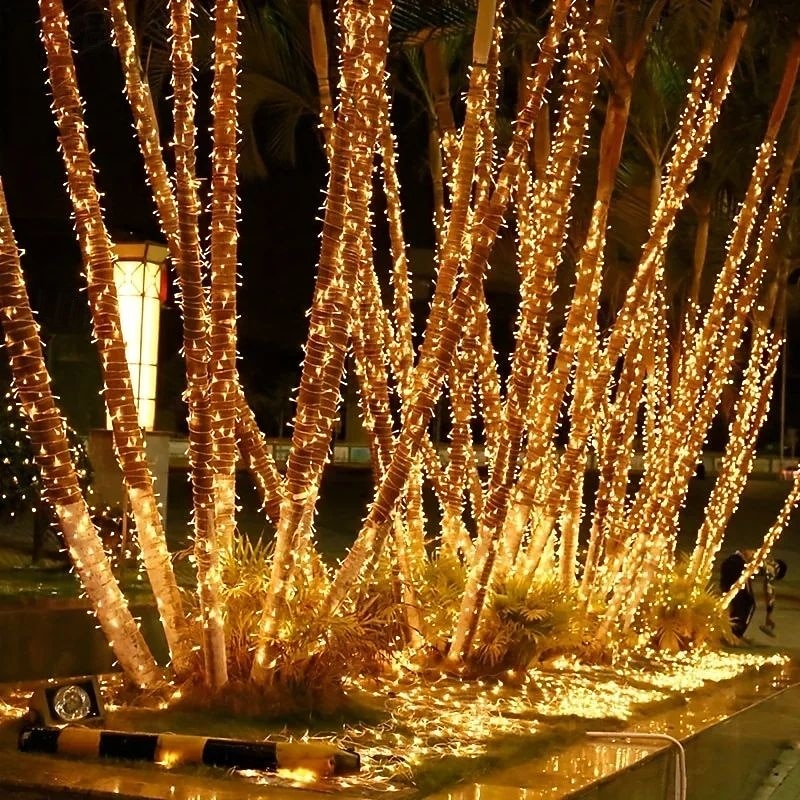 Christmas LED Fairy String Lights 10m/20m 100/200 LEDs Indoor/Outdoor Garden Garland Lights for Christmas New Year, Wedding, Holiday Party Decor 220V EU Plug