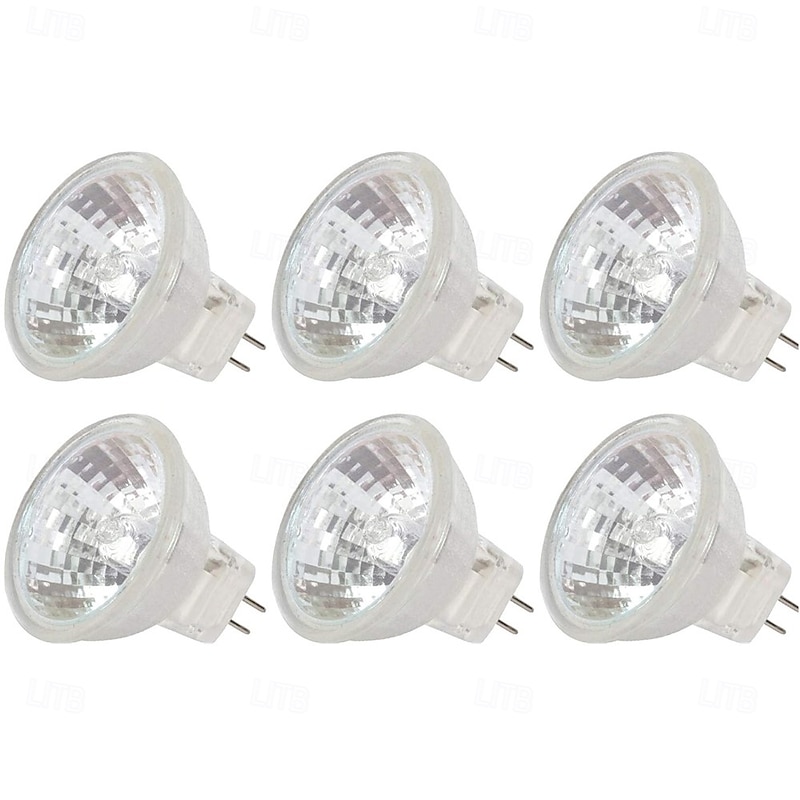 6pcs MR11 Halogen Bulbs 12V 20W Dimmable Spotlight Warm White Light