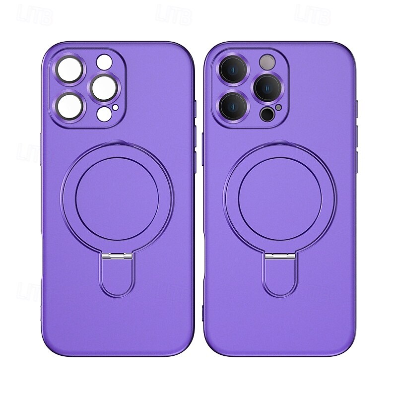 Phone Case For iPhone 17 Pro Max 17 Air 16 15 14 Pro Max Plus 13 12 Pro Max Back Cover with Stand Holder Magnetic Support Wireless Charging Retro TPU2