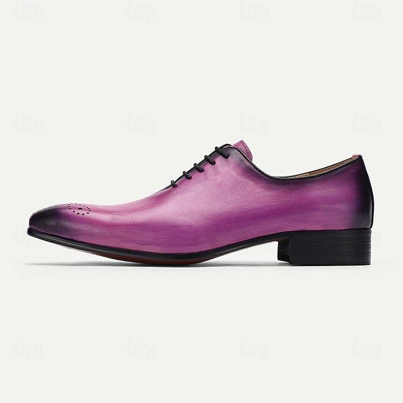 Men's Gradient Purple Oxford Shoes - Premium Cowhide Formal Dress Shoes for Business & Special Occasions3