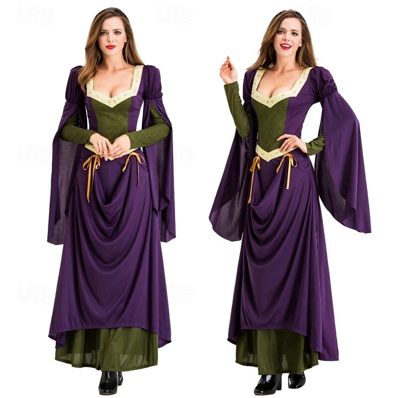 Medieval Renaissance Cocktail Dress Prom Dress Lady Fancy Dress Women's Celtic Pirate Royal Masquerade Party Halloween Tea Party Adults' Dress