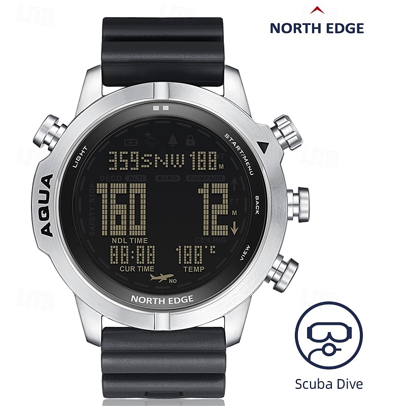 NORTH EDGE Men's Professional Diving Computer Watch Free/Scuba Diving 50M Dive Watches Altimeter Barometer Compass Digital Clock2