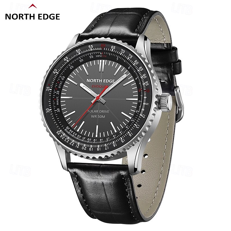 NORTH EDGE Men Quartz Watch Minimalist Fashion Casual Business Luminous Waterproof Genuine Leather Watch4