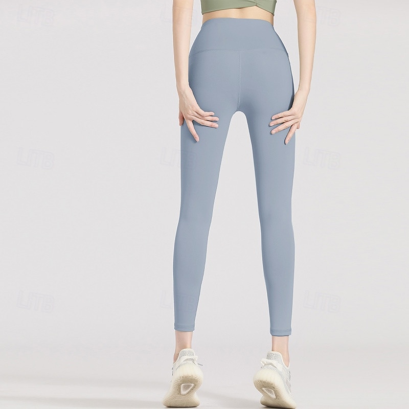 Women's Yoga Pants Fleece Lined Leggings Yoga Leggings Butt Lift Tummy Control High Waist Pilates Gym Workout Yoga Tights Solid Color Light Coffee Black White Fall Winter Sports Activewear Stretchy2