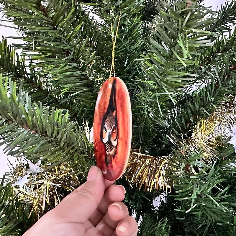 Animal Christmas Ornament, Christmas Tree Animal Pattern 2D Acrylic Ornament, Forest Animal Decoration, Seasonal Decor for Christmas Tree, Ceiling, Christmas Decor Keepsake Gifts2