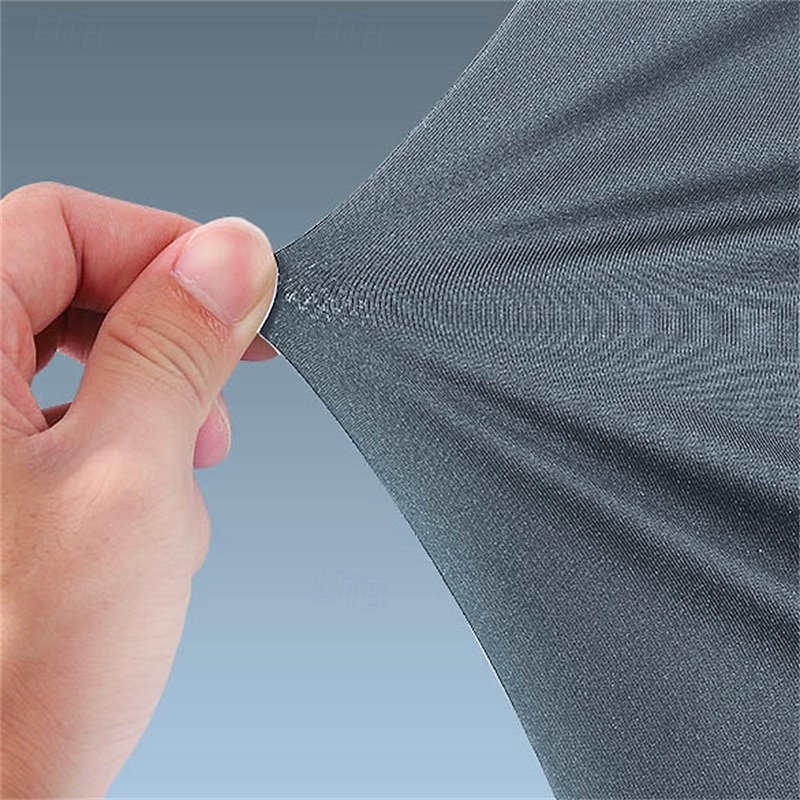 Men's Running T-Shirt Reflective Strip Long Sleeve Tee Tshirt Casual Athleisure Fall Solid Colored Reflective Breathable Gym Workout Walking Jogging Sportswear Activewear Black Dark Gray4