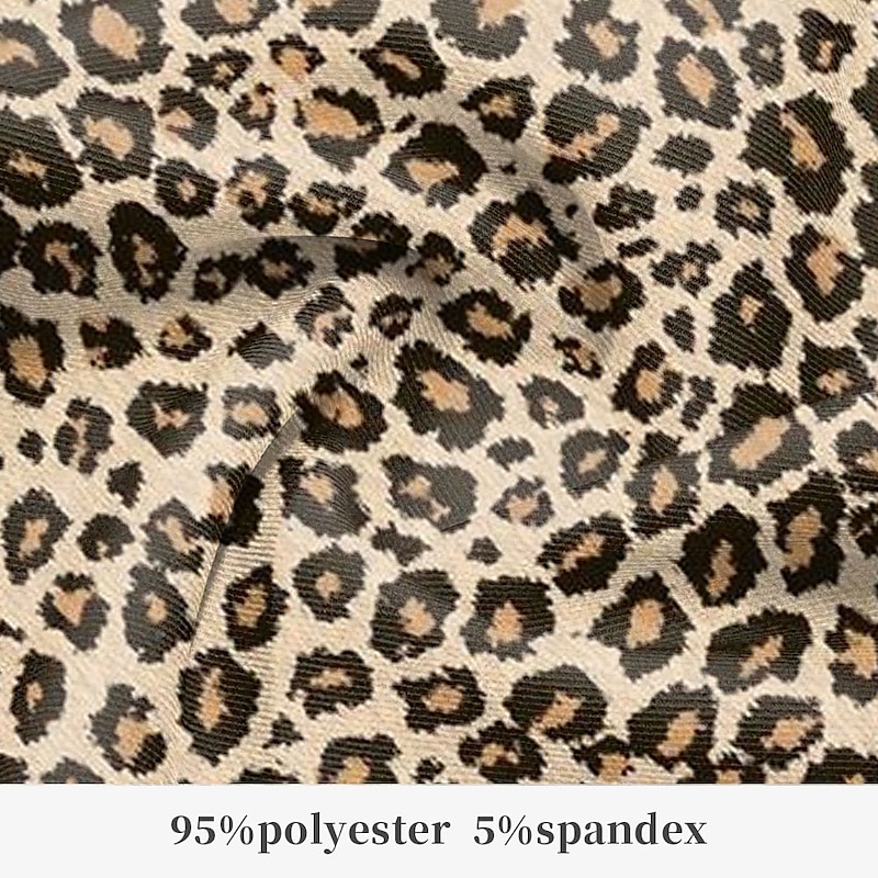 Men's Leopard Print Dress Pants Mid Waist Business Casual Formal Outdoor Street Zipper Pocket Summer Spring Fall 3D Print White Brown black / white3