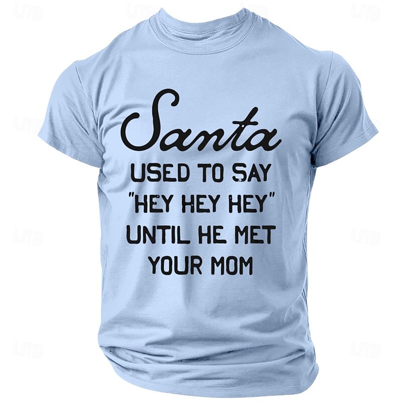 Christmas Men's Text Ugly funny christmas T Shirt 100% Cotton Short Sleeve Graphic Shirt White Wine Red Comfortable Tee Vacation Street Fashion Designer Clothing4